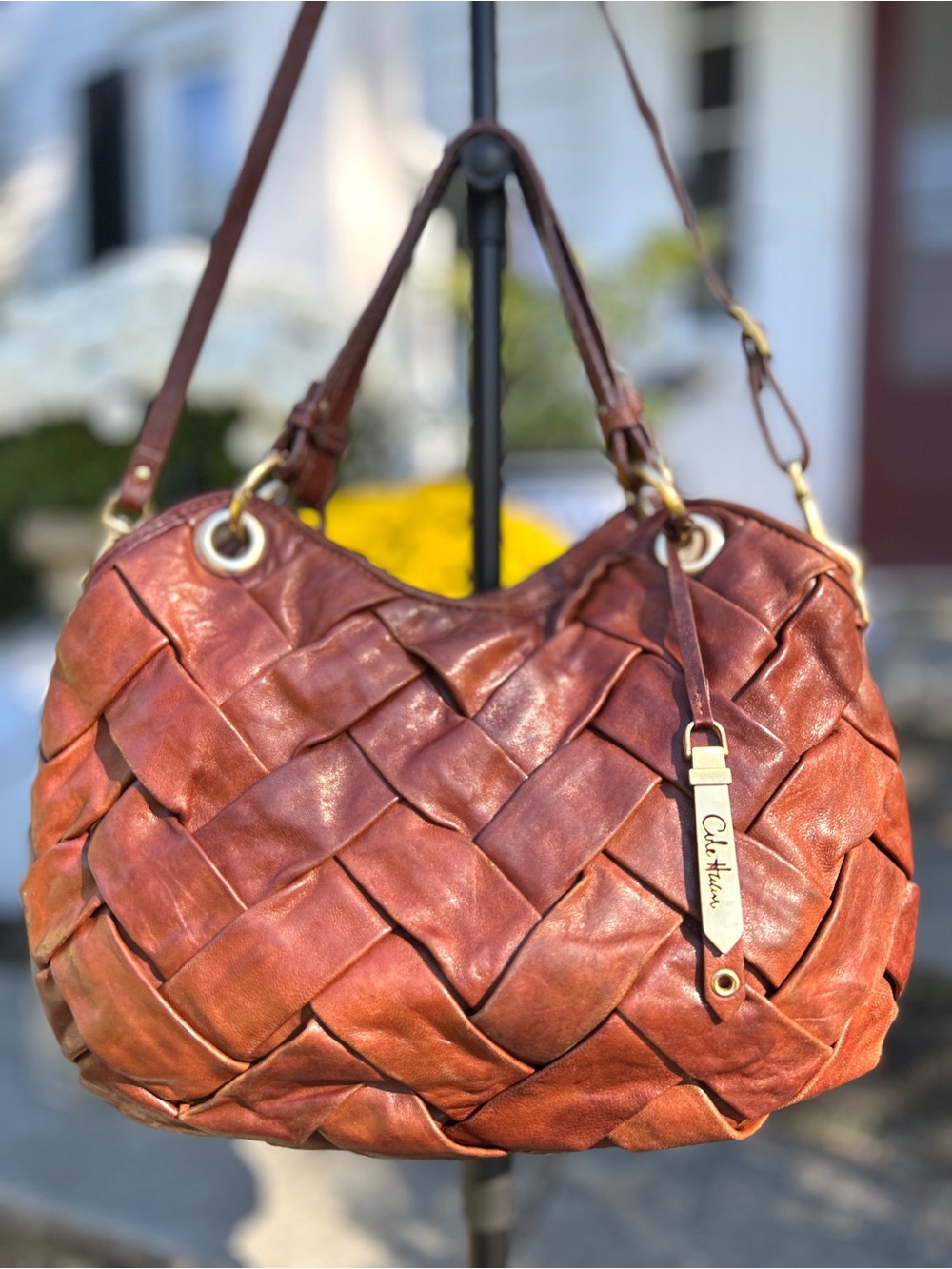 Cole Haan ‘Prudence’ thick Woven buttery Leather Hobo Bag